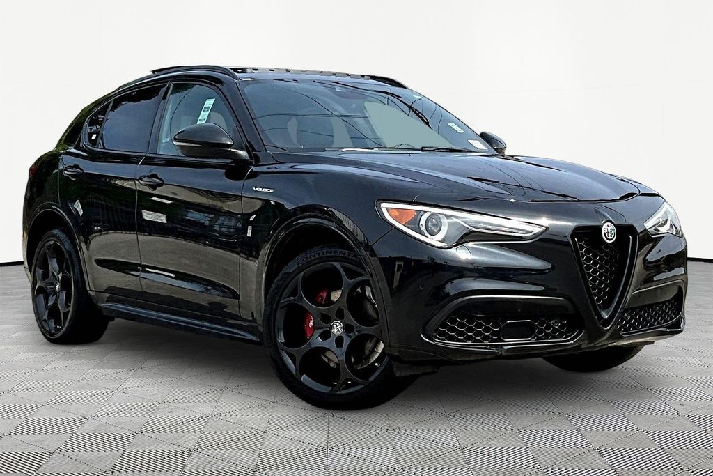 Vulcano Black Metallic 2023 Alfa Romeo Stelvio SUV / Crossover All-Wheel Drive 8-Speed Automatic