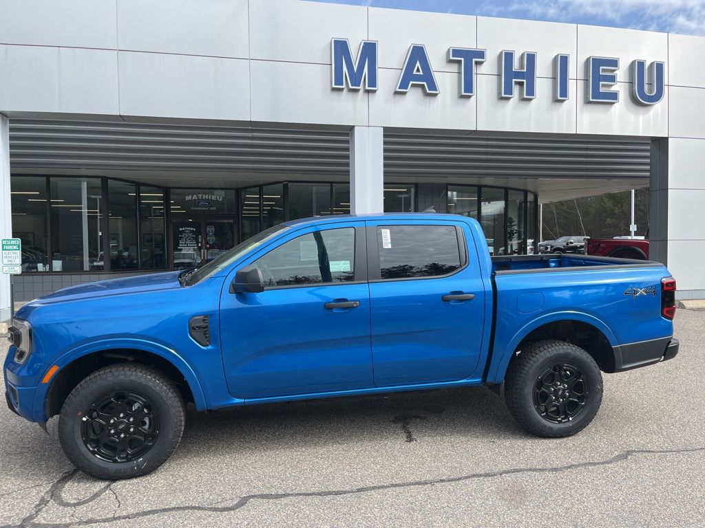 Velocity Blue Metallic 2025 Ford Ranger XLT SuperCrew 4WD Pickup Truck Four-Wheel Drive Automatic
