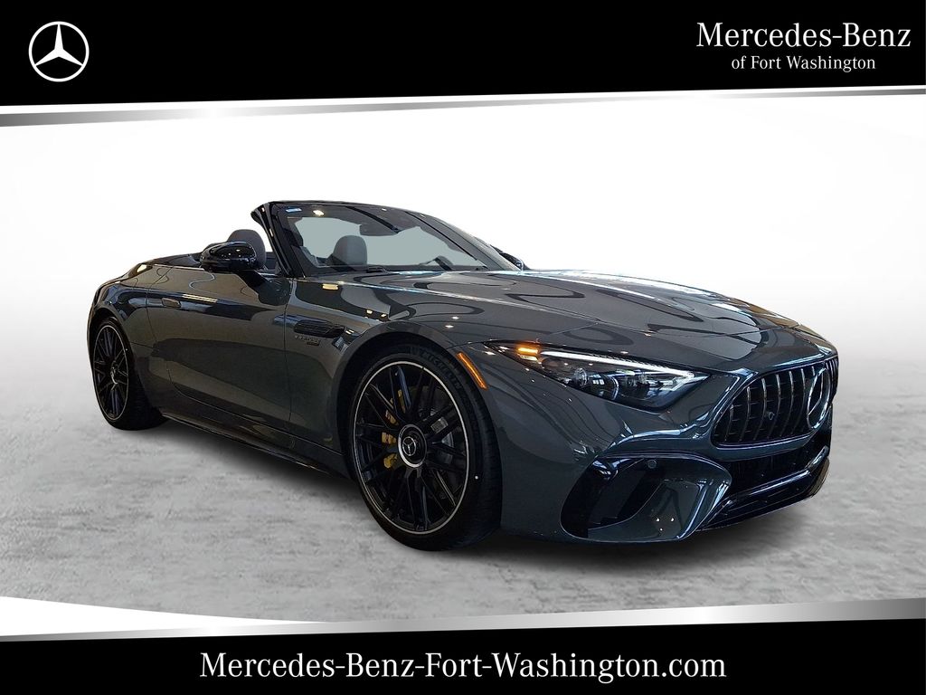 Gray (MANUFAKTUR Silicon Grey) 2026 Mercedes-Benz SL-Class AMG SL 55 4MATIC Convertible All-Wheel Drive 9-Speed Automatic