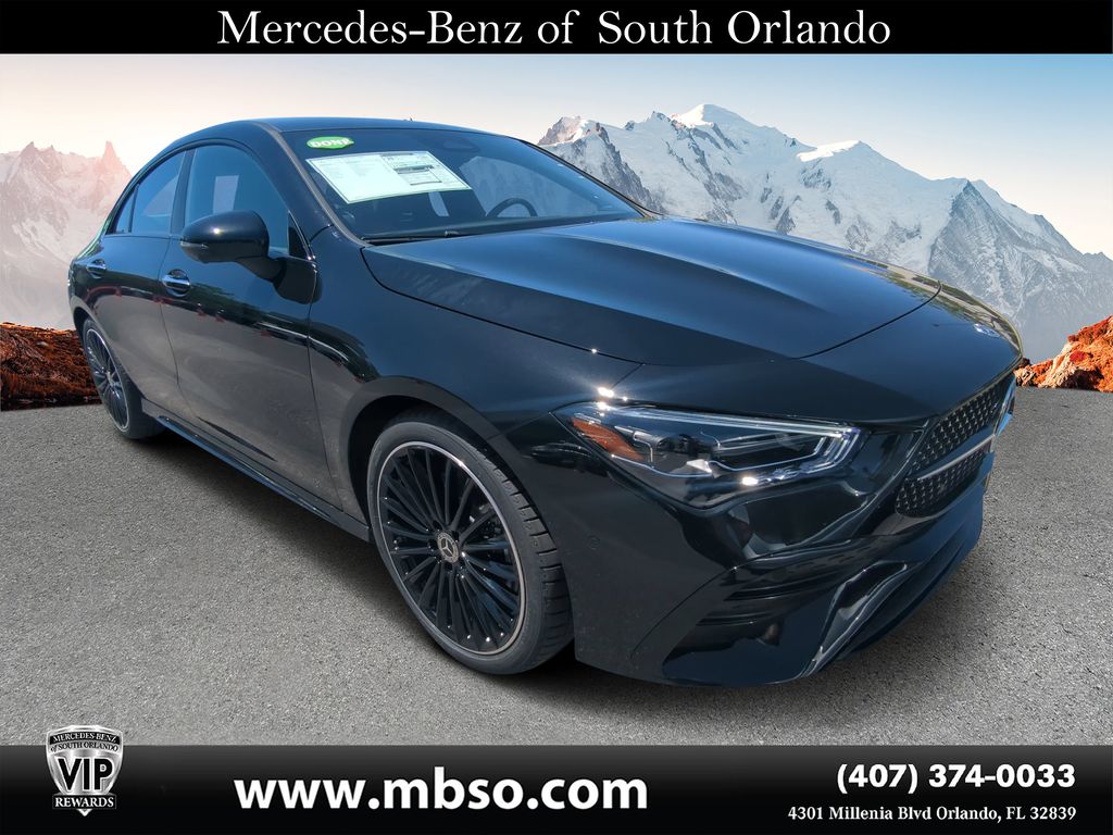 Cosmos Black Metallic 2025 Mercedes-Benz CLA Coupe All-Wheel Drive 8-Speed Dual Clutch