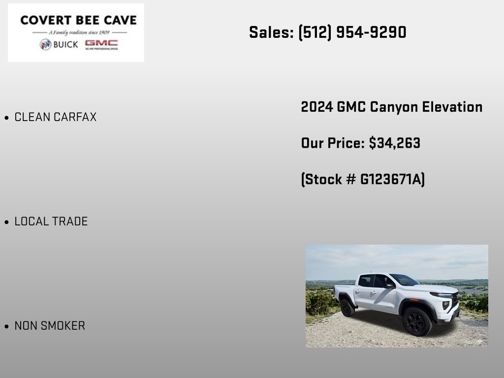 Used Car 2024 Gmc Canyon  Elevation For Sale Under $35,000 In Austin, Texas