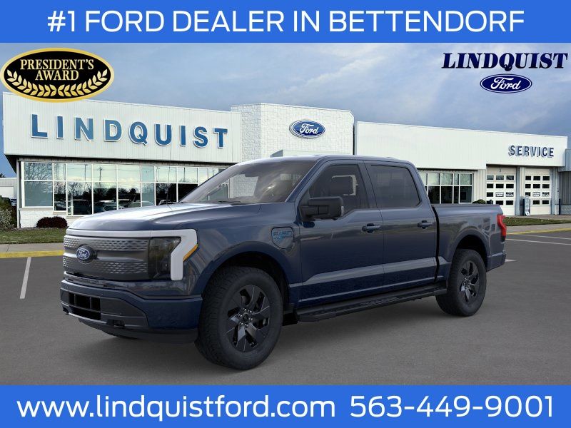 Blue Metallic 2025 Ford F-150 Lightning Pickup Truck All-Wheel Drive Automatic