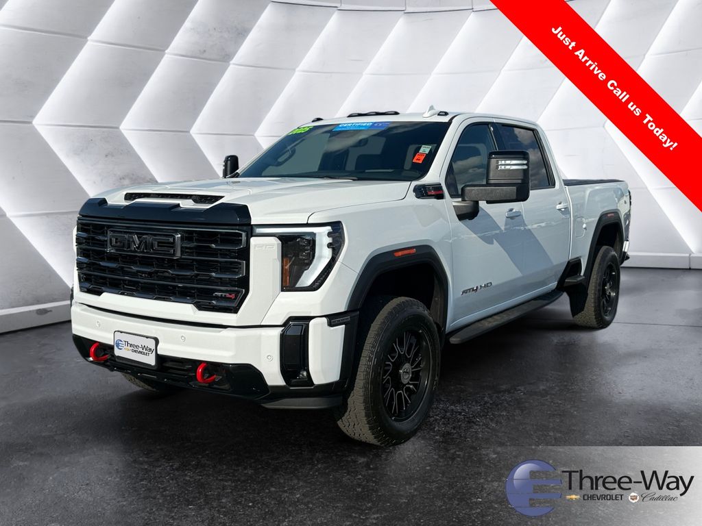 Summit White 2025 GMC Sierra 2500HD AT4 Crew Cab 4WD Pickup Truck Four-Wheel Drive Automatic