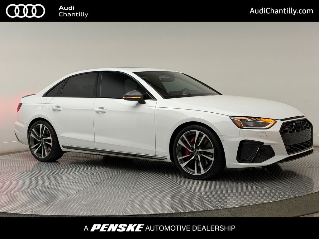 Glacier White 2023 Audi S4 Sedan All-Wheel Drive 8-Speed Automatic