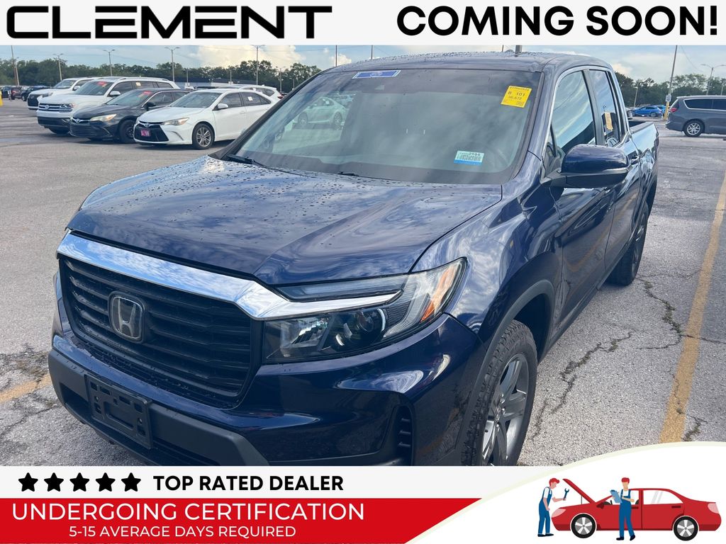 Black (Obsidian Blue Pearl) 2023 Honda Ridgeline Pickup Truck All-Wheel Drive 9-Speed Automatic