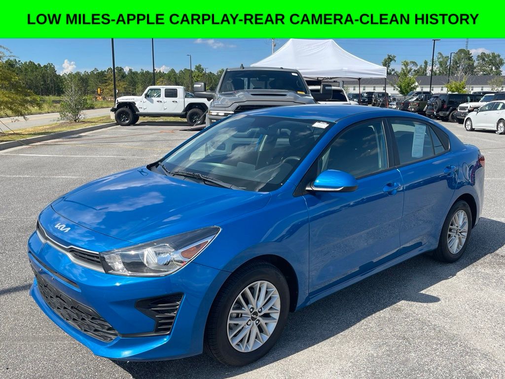 Sporty Blue 2023 Kia Rio Sedan Front-Wheel Drive Continuously Variable Transmission
