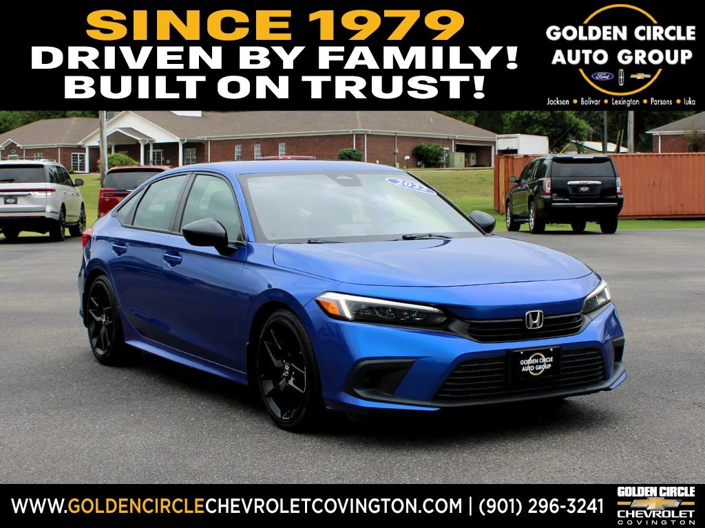 Aegean Blue Metallic 2022 Honda Civic Sport FWD Sedan Front-Wheel Drive Continuously Variable Transmission