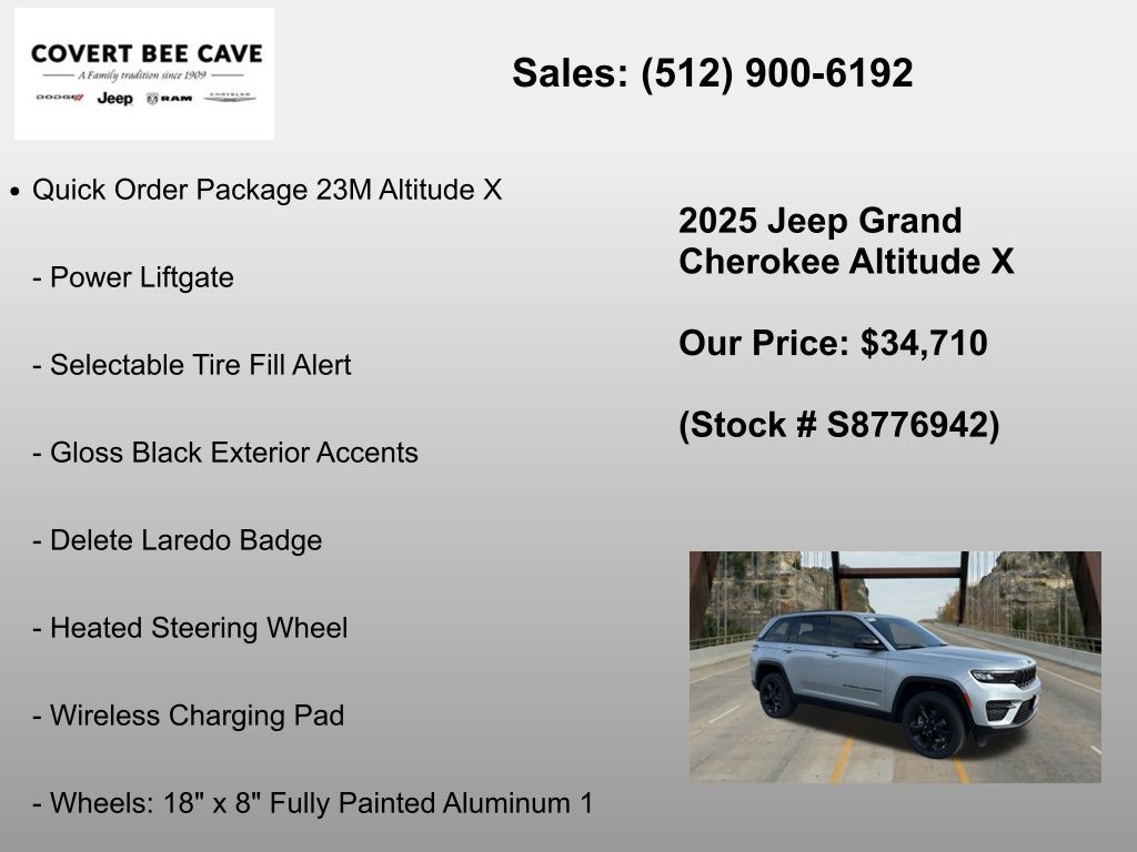 New Car 2025 Jeep Grand Cherokee  For Sale Under $35,000 In Austin, Texas