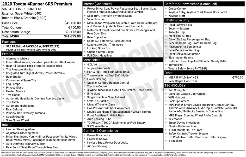 Used 2020 Toyota 4Runner SUV