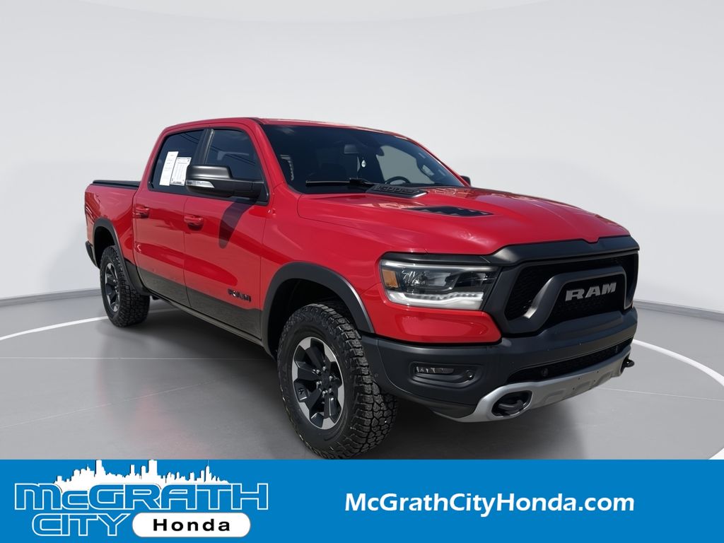 Flame Red Clearcoat 2019 RAM 1500 Rebel Crew Cab 4WD Pickup Truck Four-Wheel Drive 8-Speed Automatic