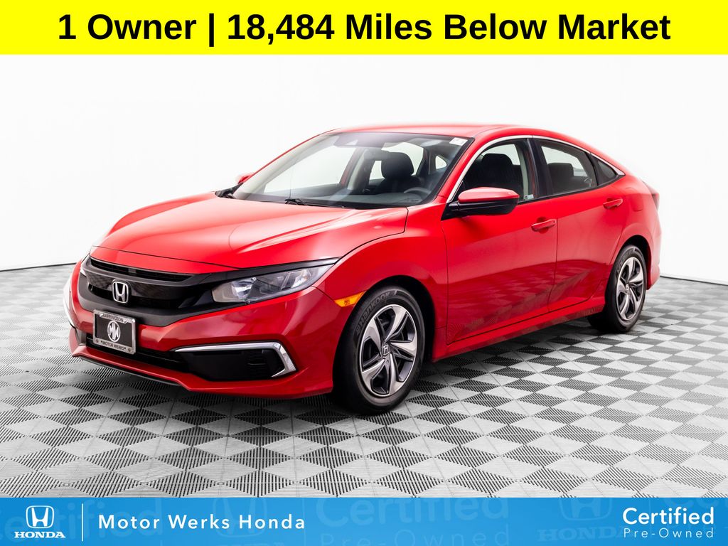 Rallye Red 2020 Honda Civic Sedan Front-Wheel Drive Continuously Variable Transmission
