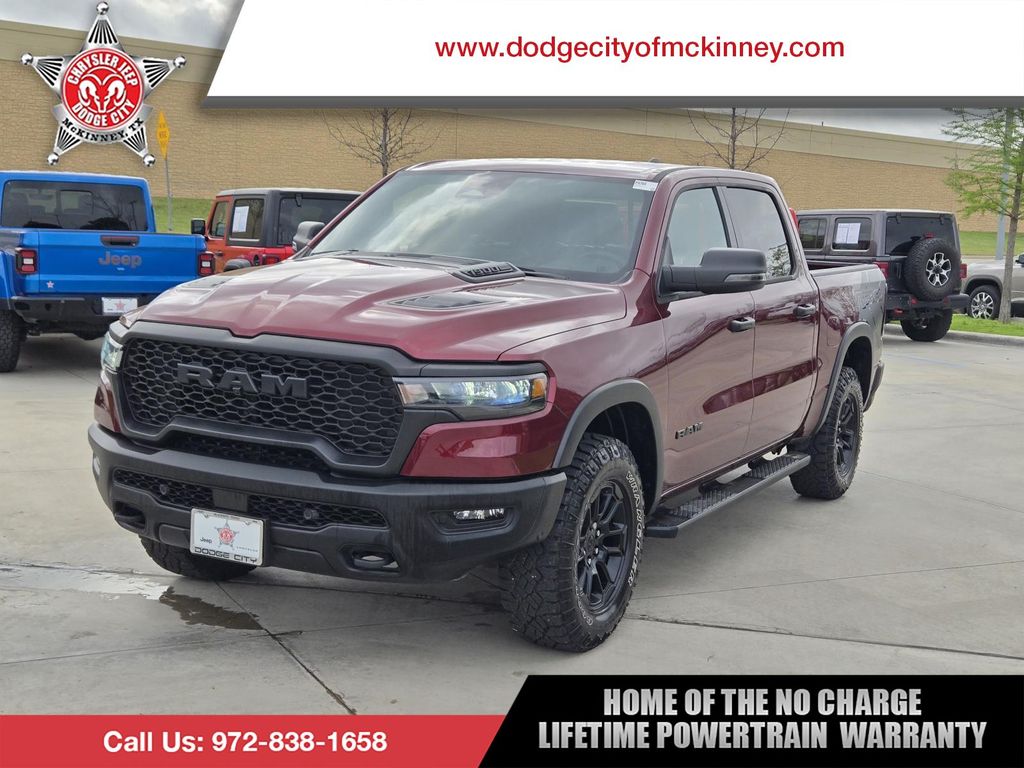 Delmonico Red Pearlcoat 2025 RAM 1500 Rebel Crew Cab 4WD Pickup Truck Four-Wheel Drive 8-Speed Automatic