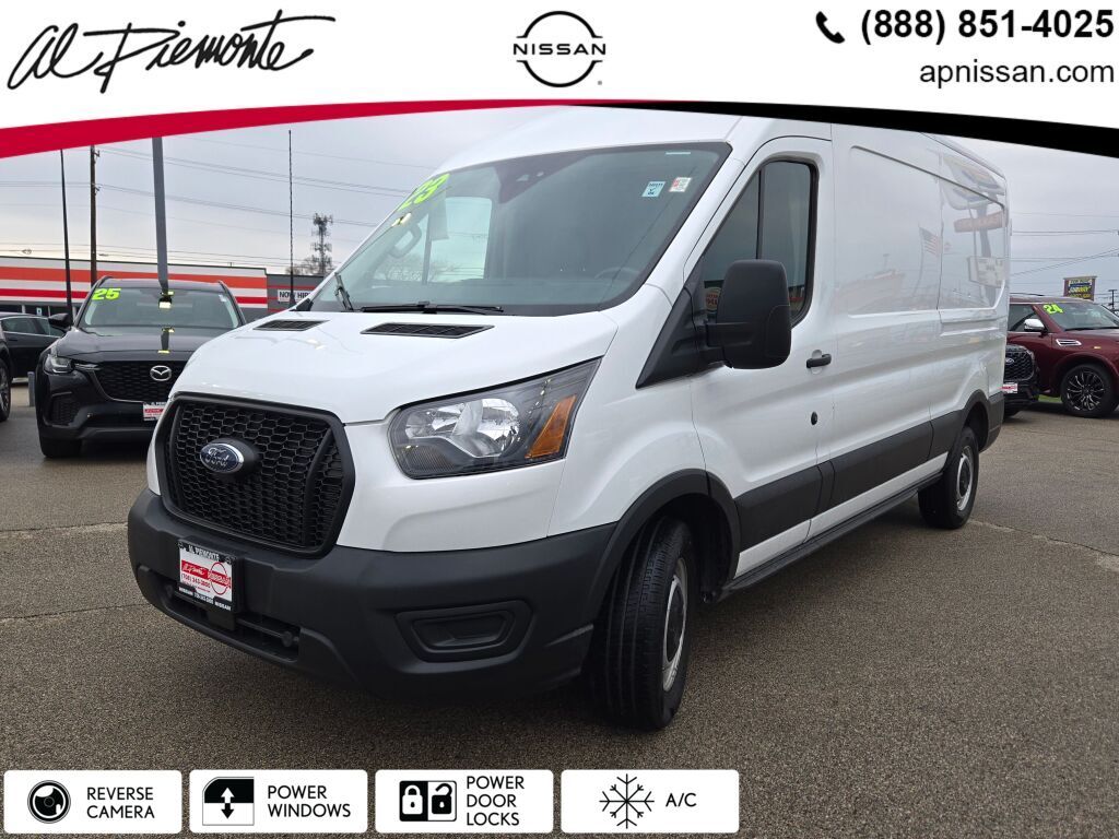 White 2023 Ford Transit Cargo 250 Medium Roof LB RWD Van Rear-Wheel Drive