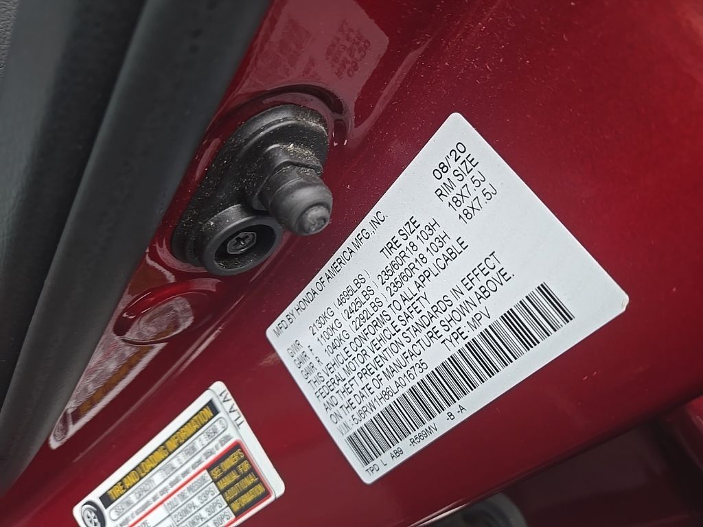 Certified Used 2020 Red Honda EX-L image 9