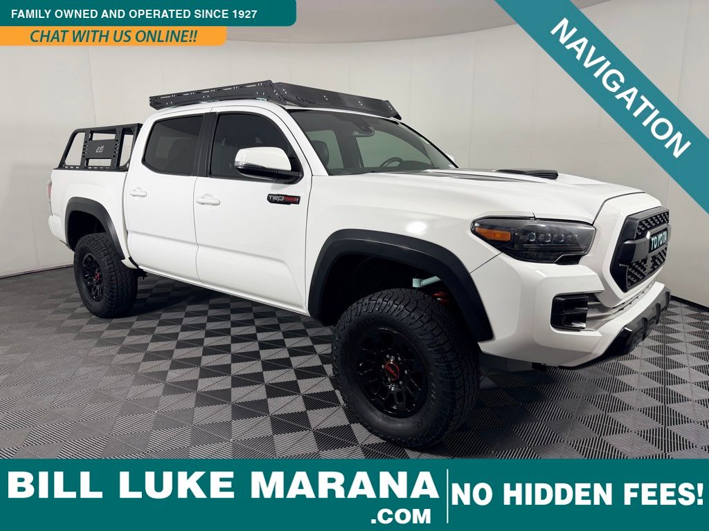 Super White 2018 Toyota Tacoma TRD Pro Double Cab 4WD Pickup Truck Four-Wheel Drive 6-Speed Manual