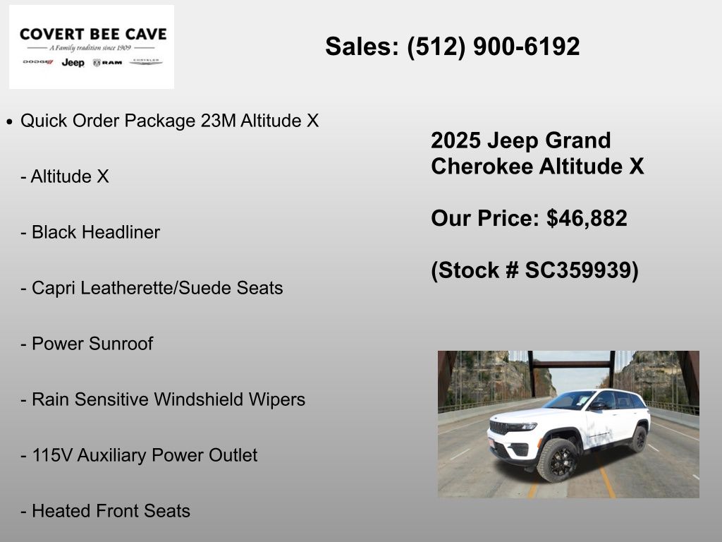 New Car 2025 Jeep Grand Cherokee  For Sale Under $50,000 In Austin, Texas
