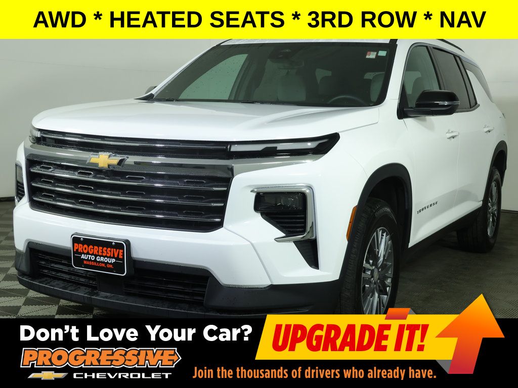 Summit White 2025 Chevrolet Traverse SUV / Crossover Four-Wheel Drive 8-Speed Automatic