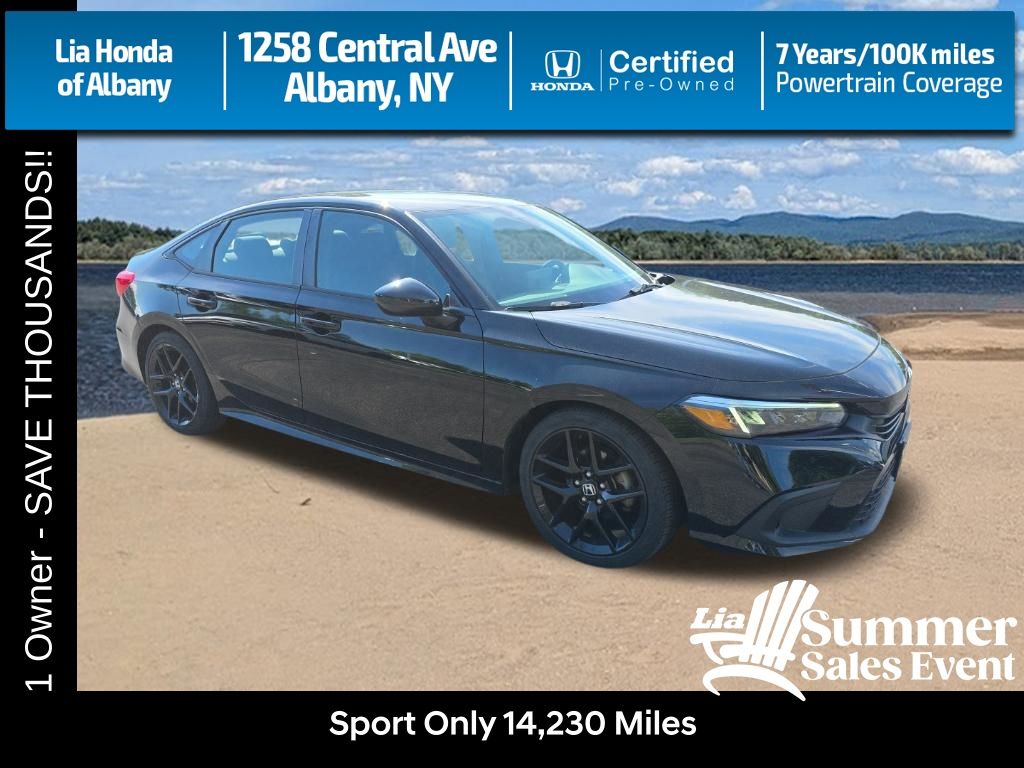 Crystal Black Pearl 2023 Honda Civic Sedan Front-Wheel Drive Continuously Variable Transmission