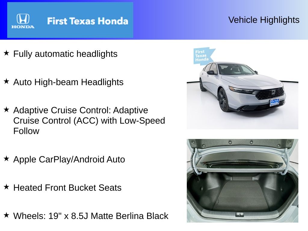 Used Car 2025 Honda Accord Hybrid  Sport-l For Sale Under $35,000 In Austin, Texas