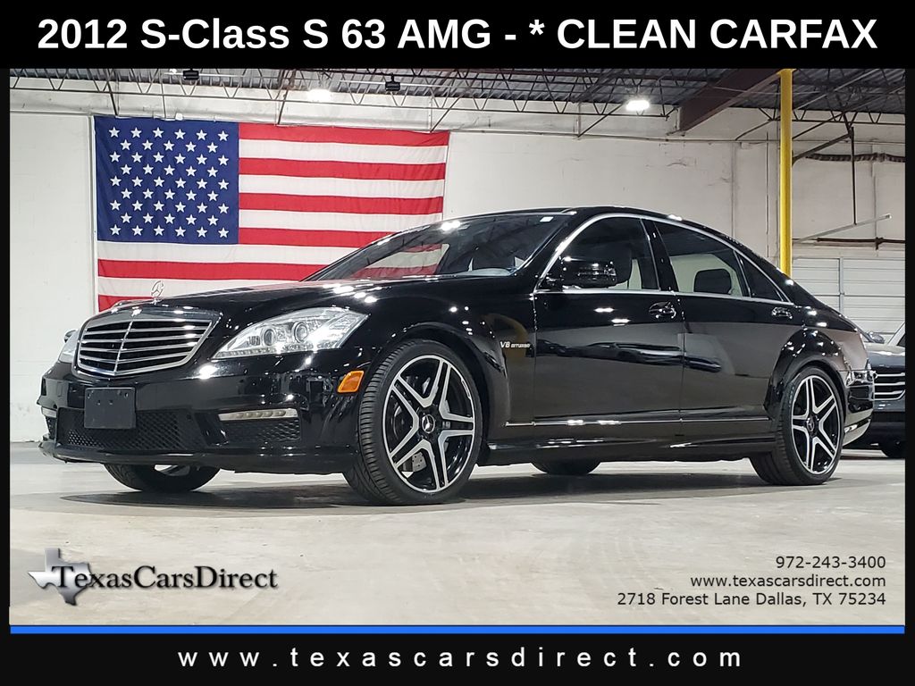 Black 2012 Mercedes-Benz S-Class S 63 AMG Sedan Rear-Wheel Drive 7-Speed Automatic