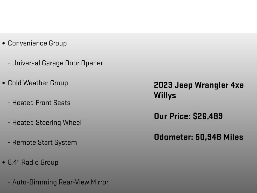 2023 Jeep Wrangler Base 4xe Black at Klick Lewis Buick Chevrolet