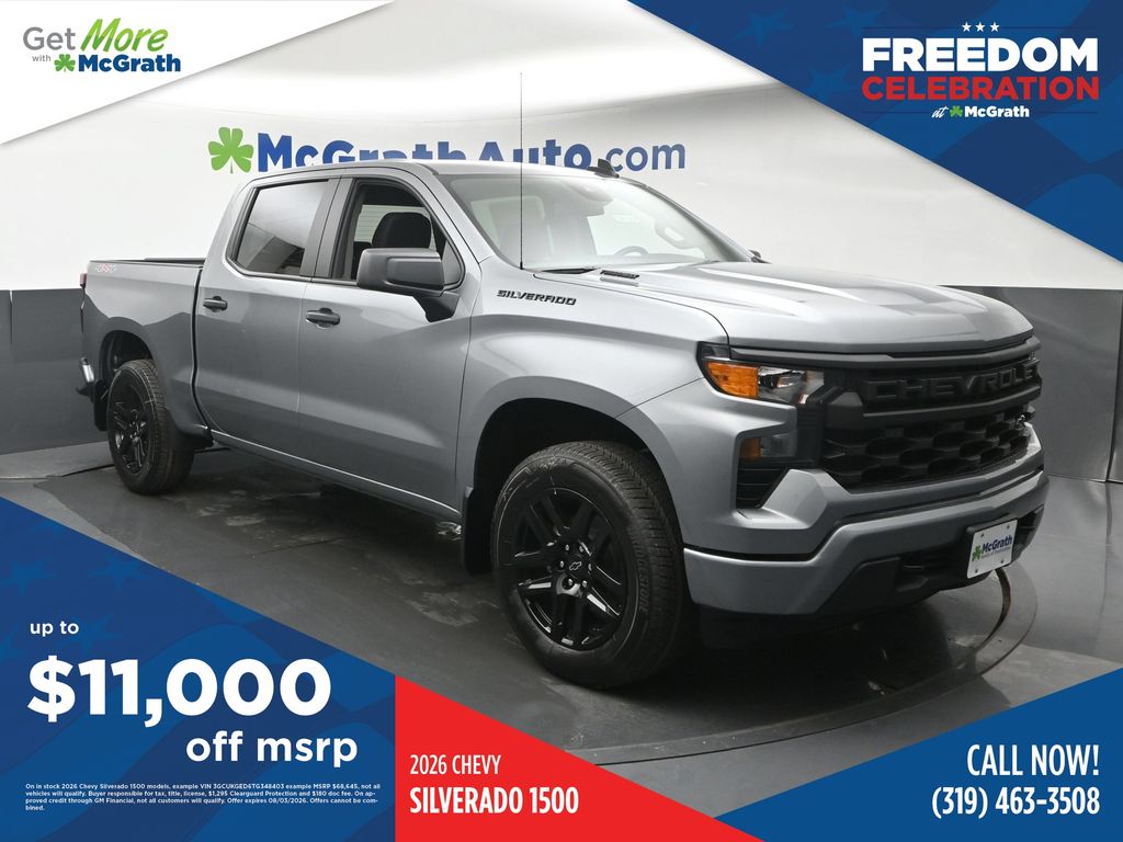 Sterling Gray Metallic 2026 Chevrolet Silverado 1500 Pickup Truck Four-Wheel Drive 8-Speed Automatic