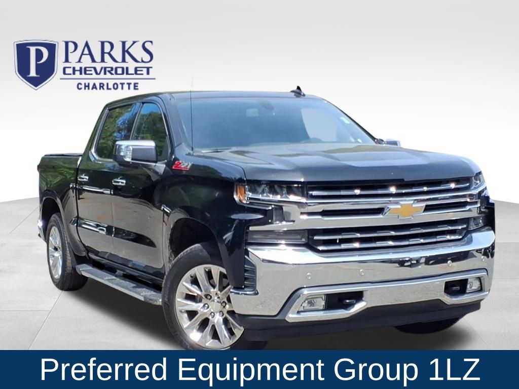 Black 2019 Chevrolet Silverado 1500 LTZ Crew Cab 4WD Pickup Truck Four-Wheel Drive 8-Speed Automatic