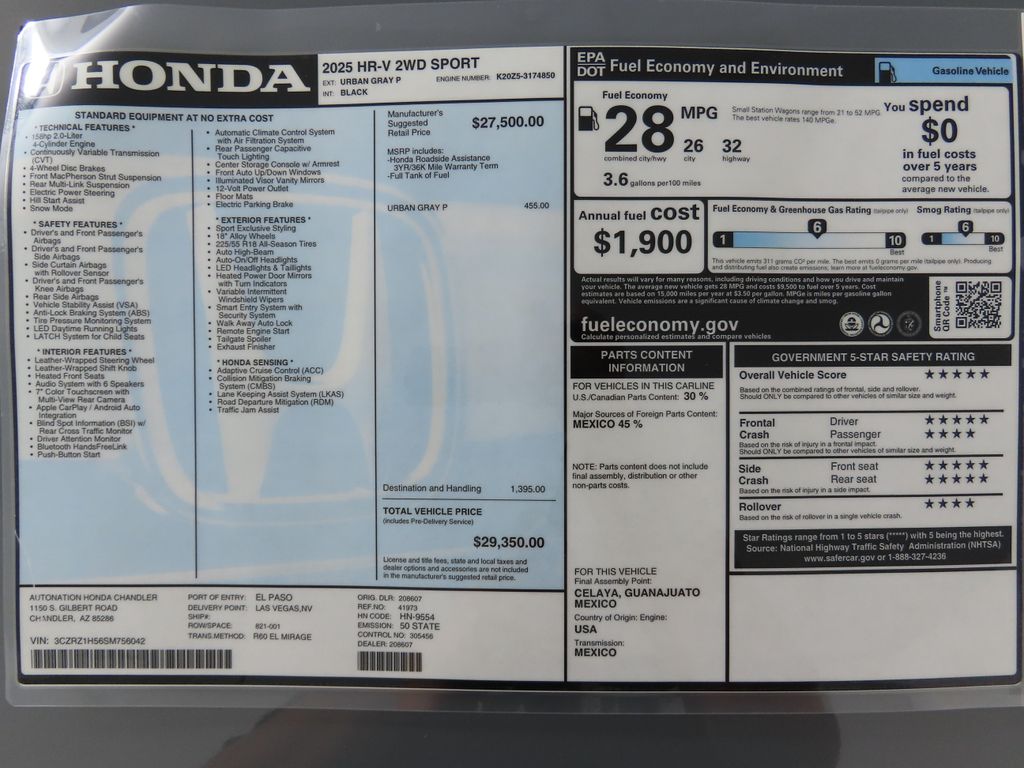 2025 Honda HR-V Sport 9