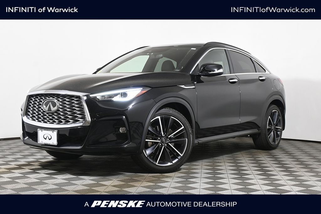 Black Obsidian 2023 INFINITI QX55 Luxe AWD SUV / Crossover All-Wheel Drive Continuously Variable Transmission