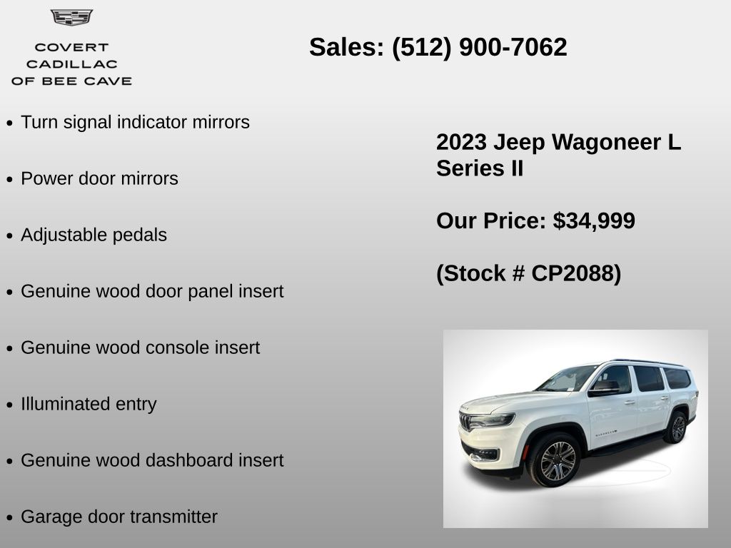 Used Car 2023 Jeep Wagoneer L  Series Ii For Sale Under $35,000 In Austin, Texas