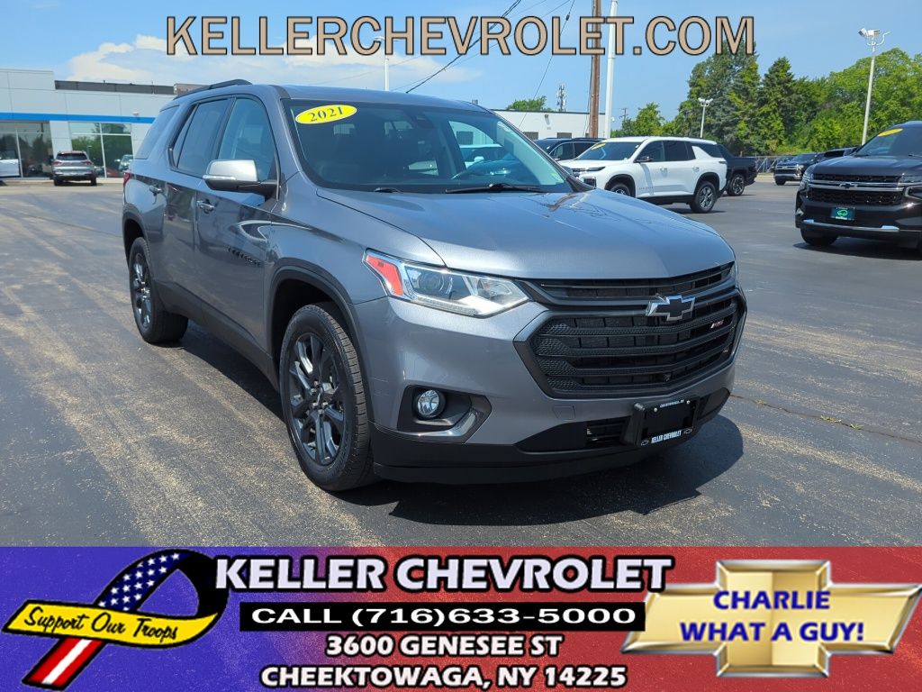 Gray (Satin Steel Metallic) 2021 Chevrolet Traverse SUV / Crossover Four-Wheel Drive 9-Speed Automatic