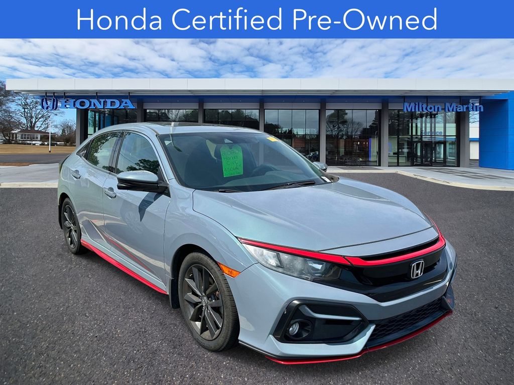 Gray 2020 Honda Civic Hatchback EX FWD Hatchback Front-Wheel Drive Continuously Variable Transmission