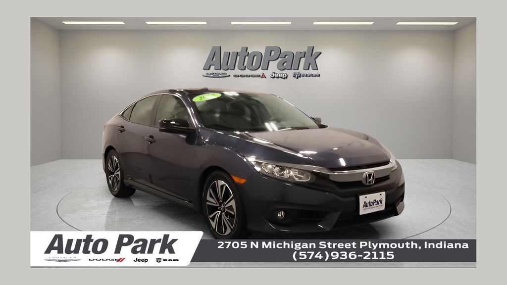 Aegean Blue Metallic 2018 Honda Civic Sedan Front-Wheel Drive Continuously Variable Transmission
