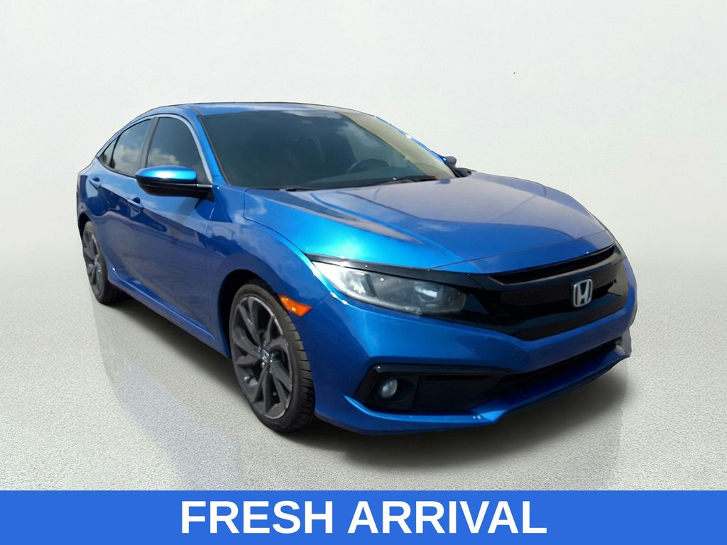 Blue 2020 Honda Civic Sedan Front-Wheel Drive Continuously Variable Transmission