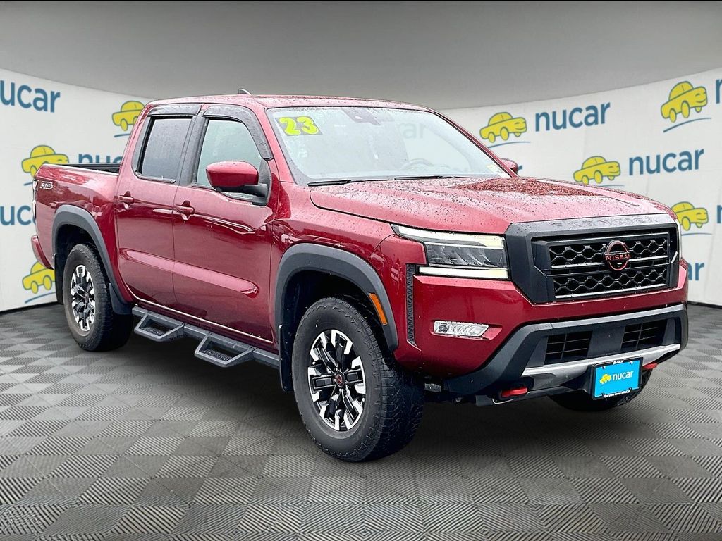 Red 2023 Nissan Frontier Pickup Truck Four-Wheel Drive 9-Speed Automatic