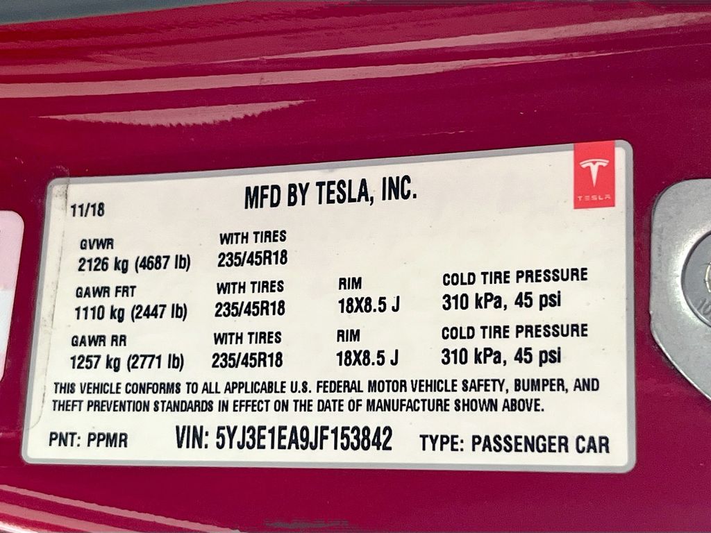 Used 2018 Red Tesla Mid Range image 32