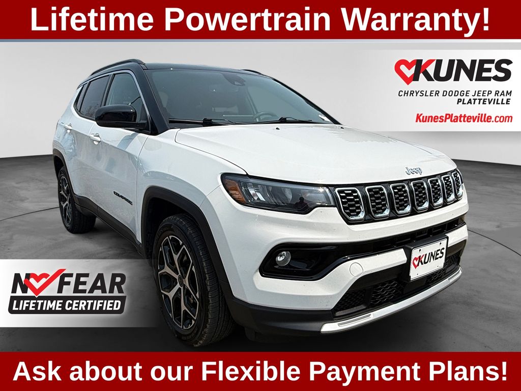 Bright White Clearcoat 2025 Jeep Compass SUV / Crossover Four-Wheel Drive 8-Speed Automatic