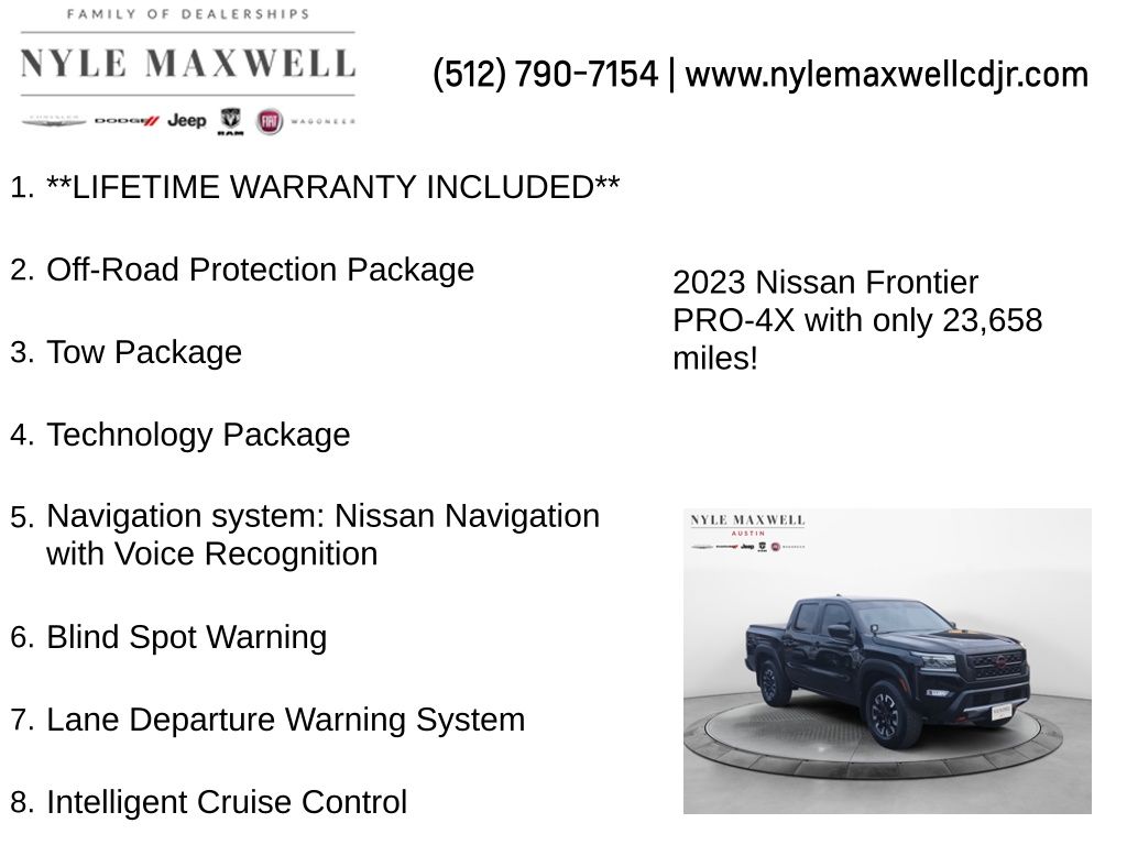 Used Car 2023 Nissan Frontier  Pro-4x For Sale Under $35,000 In Austin, Texas