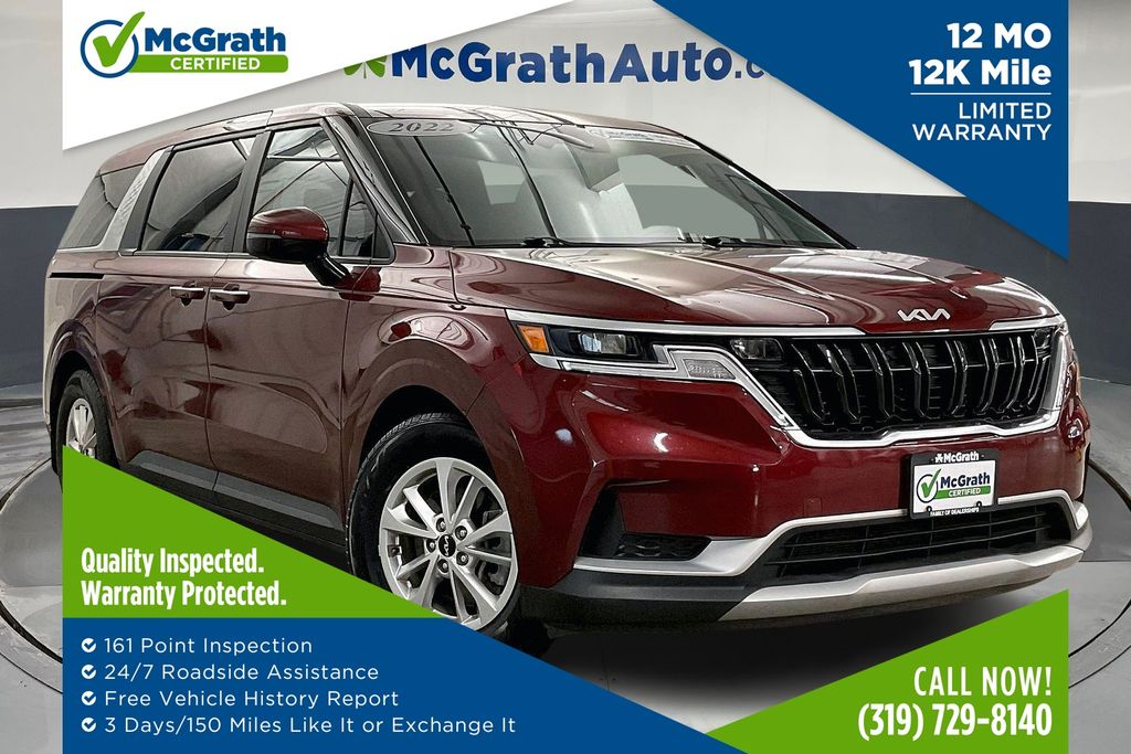 Flare Red 2022 Kia Carnival Minivan Front-Wheel Drive 8-Speed Automatic