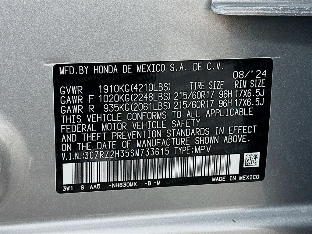 2025 Honda HR-V LX 29
