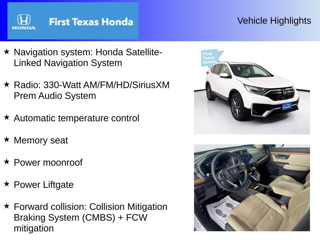 Used Car 2021 Honda Cr-v  Touring For Sale Under $30,000 In Austin, Texas