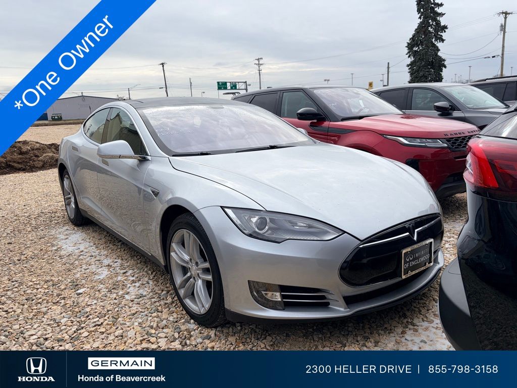 Silver 2013 Tesla Model S 85 RWD Sedan Rear-Wheel Drive 1-Speed Automatic