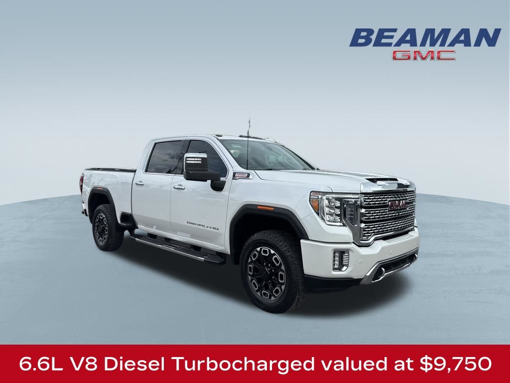White Frost Tricoat 2022 GMC Sierra 2500HD Denali Crew Cab 4WD Pickup Truck Four-Wheel Drive Automatic