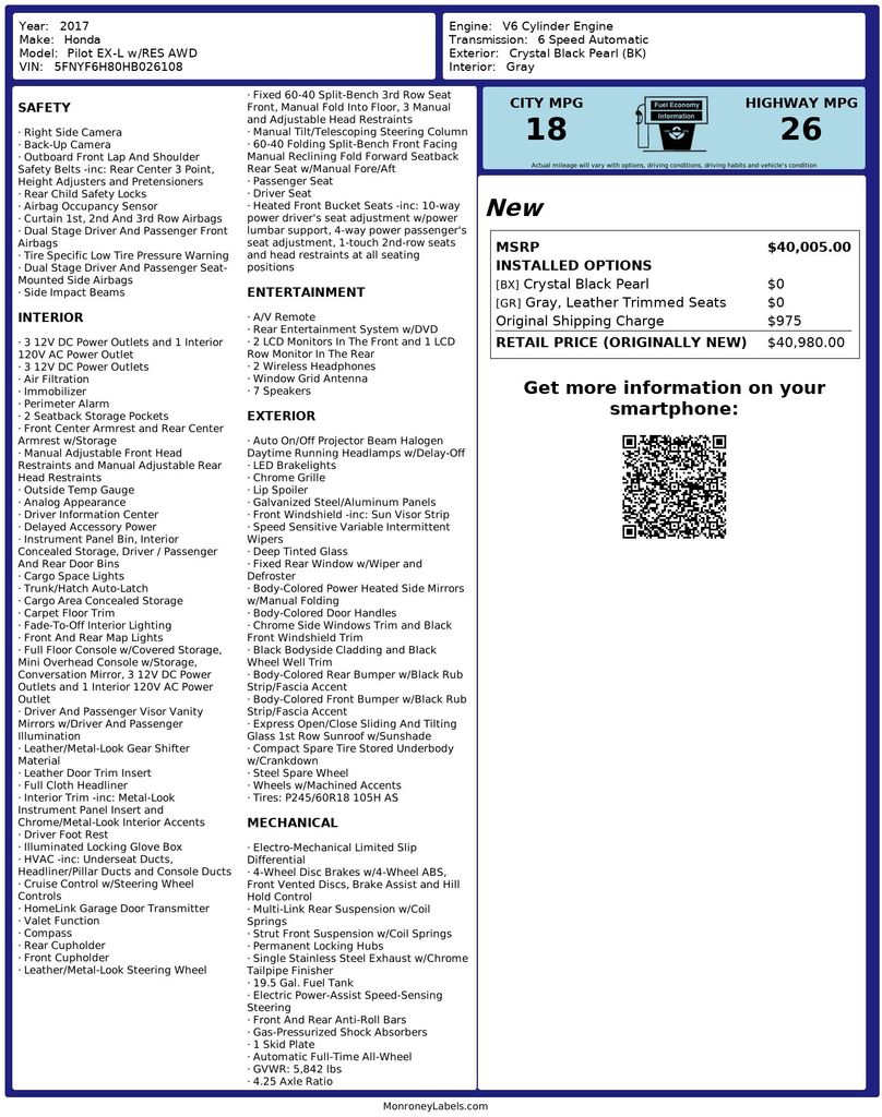 Thumbnail: 2017 Honda Pilot - 21