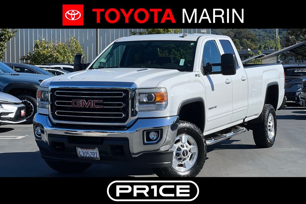 Summit White 2015 GMC Sierra 2500HD SLE Double Cab SB 4WD Pickup Truck Four-Wheel Drive 6-Speed Automatic