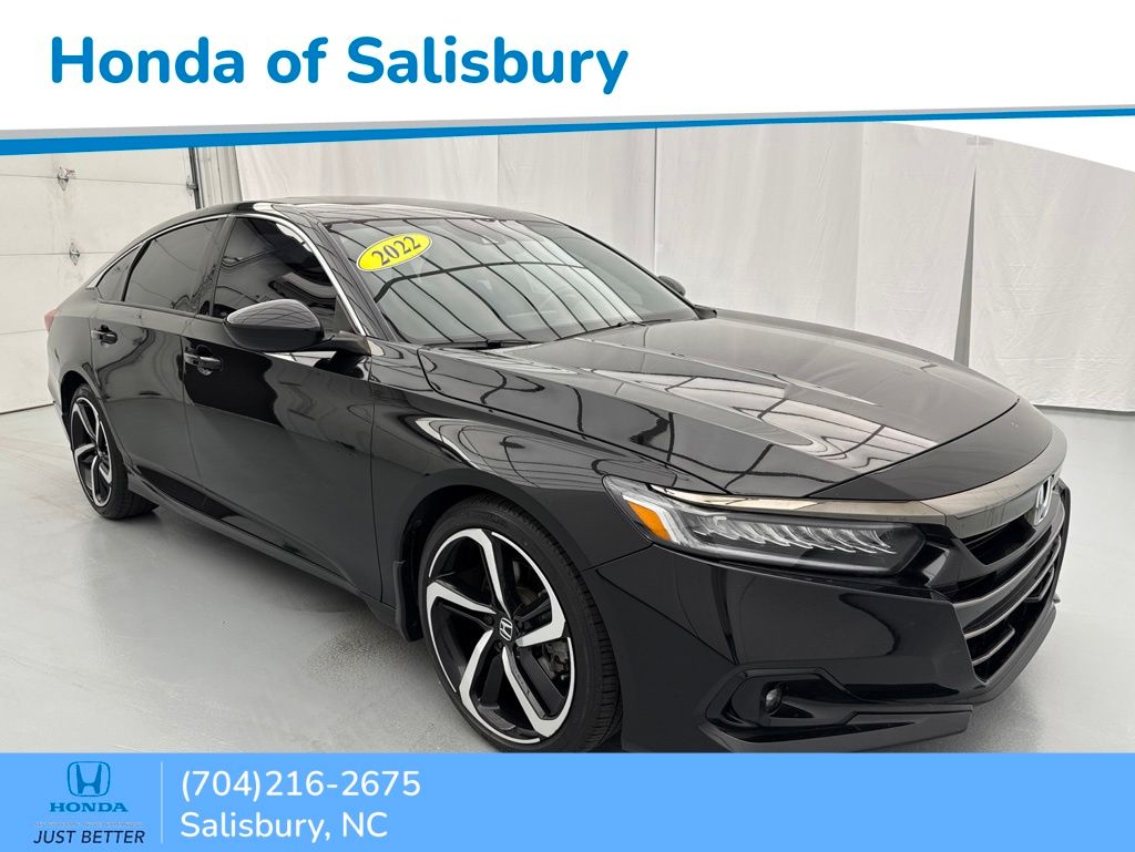 Crystal Black Pearl 2022 Honda Accord Sport FWD Sedan Front-Wheel Drive Automatic