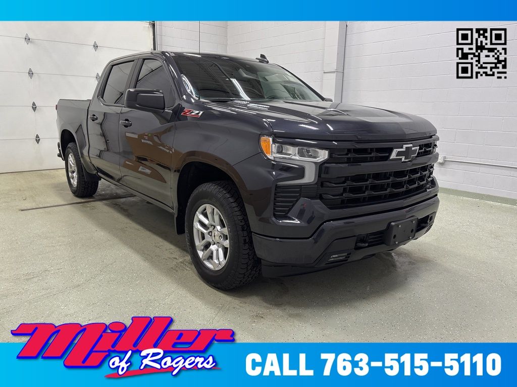 Black (Charcoal) 2024 Chevrolet Silverado 1500 RST Crew Cab 4WD Pickup Truck Four-Wheel Drive Automatic