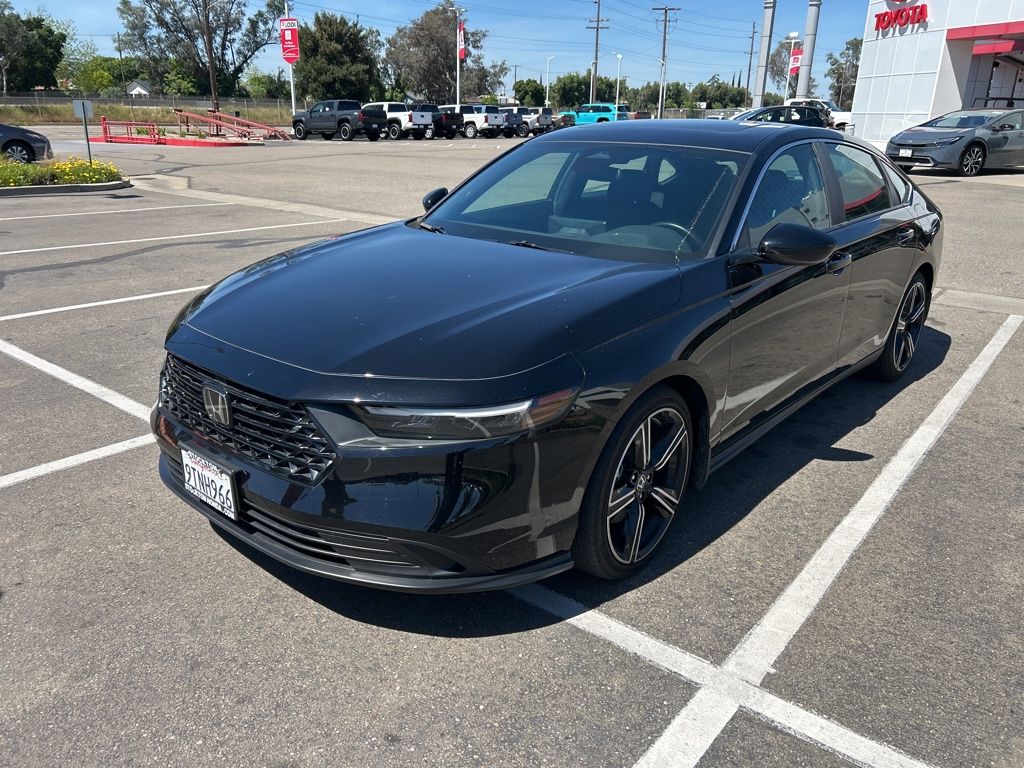 Crystal Black Pearl 2025 Honda Accord Hybrid Sport FWD Sedan Front-Wheel Drive Continuously Variable Transmission