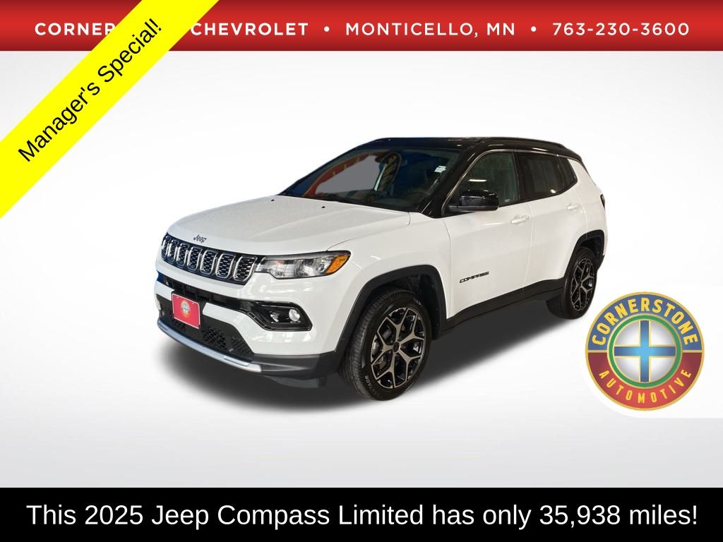 Bright White Clearcoat 2025 Jeep Compass Limited 4WD SUV / Crossover Four-Wheel Drive 8-Speed Automatic