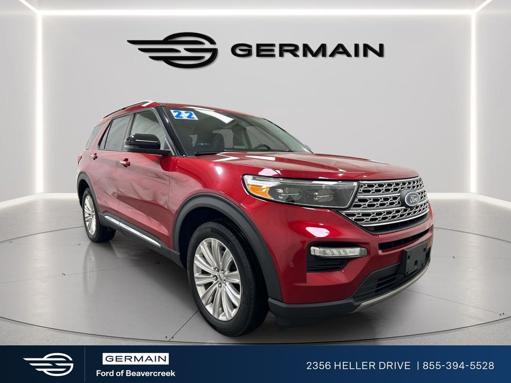 Rapid Red Metallic Tinted Clearcoat 2022 Ford Explorer Limited AWD SUV / Crossover All-Wheel Drive Automatic